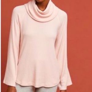 Maeve Anthropologie pink ribbed cowl neck small